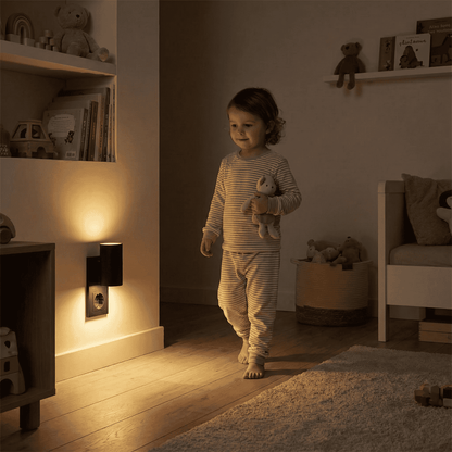 LumiGuard™ – Lámpara de pared con enchufe, sensor y intensidad regulable